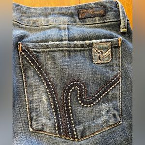 Citizens of humanity low rise, distressed, flare jeans. Size 30.